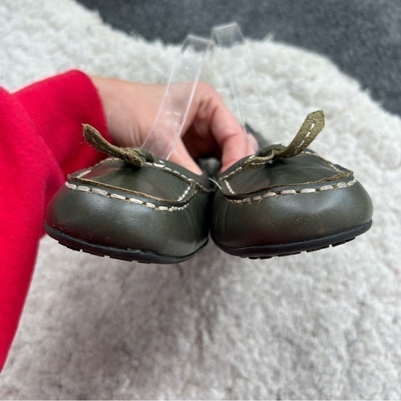 Eddie Bauer: Sage Green Slip On Exposed Stitching Square Toed Slip On Loafers - Picture 6 of 13
